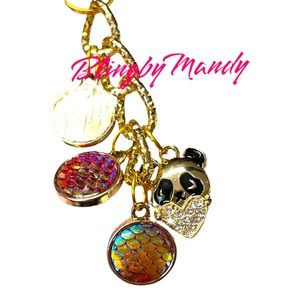 🐼❤️PANDA and Mermaid charms in the Betsey Johnson style keychain purse bling